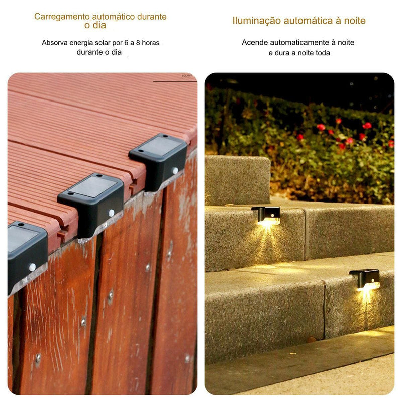 Kit Iluminação Solar à Prova d'Água para Jardim e Varanda