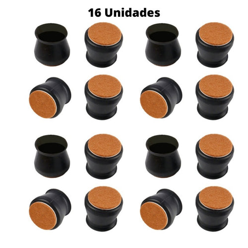 Kit com 16 Peças de Protetor de Pé de Cadeira em Silicone