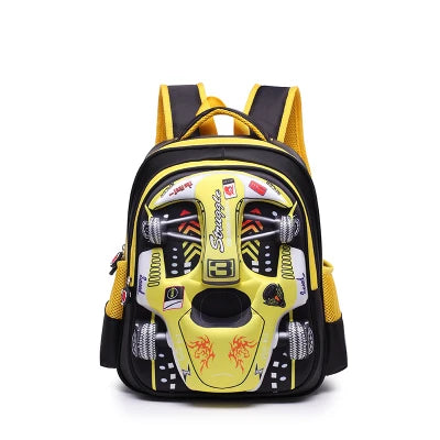 Mochila Escolar Infantil Carro de Corrida 3D