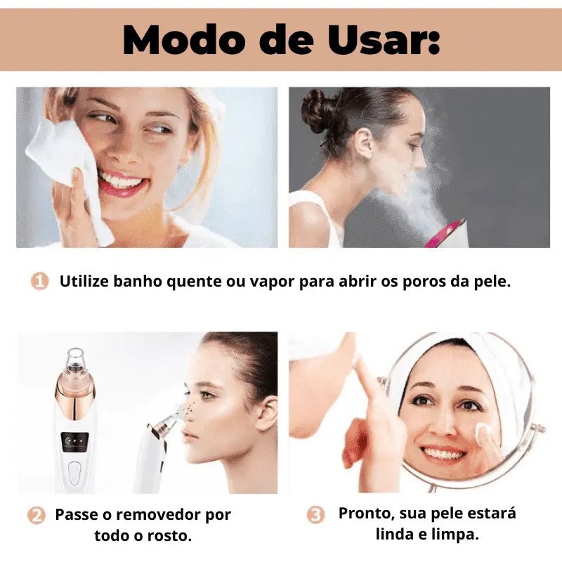 Removedor de Cravos e Espinhas Elétrico PureSkin Pro