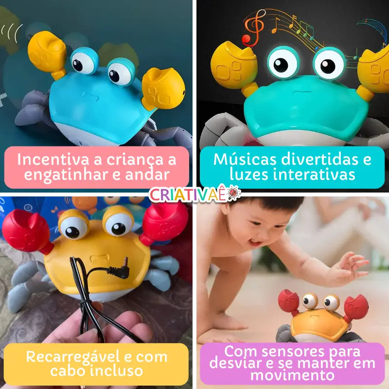 Caranguejo Criativo com Sensor de Obstáculos, Música e Luzes