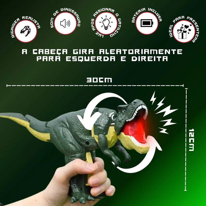 Brinquedo Dinossauro T-Rex ZaZa - Movimento Realista, Luz e Som