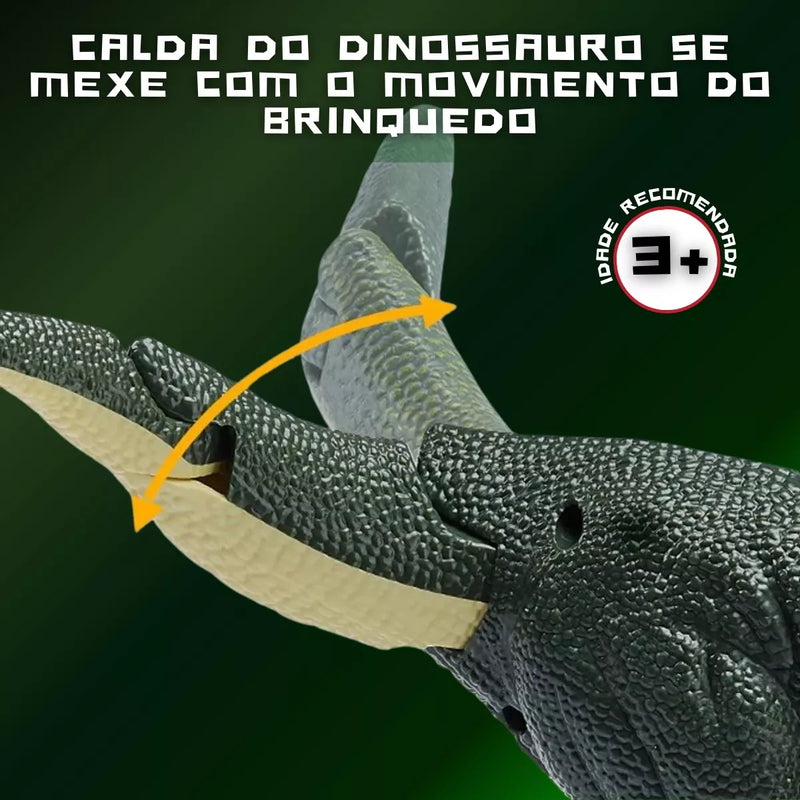 Brinquedo Dinossauro T-Rex ZaZa - Movimento Realista, Luz e Som