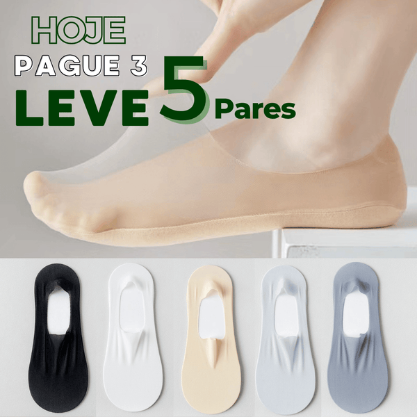 Meias Invisíveis Antiodor e Confortável - Compre 3 e leve 5