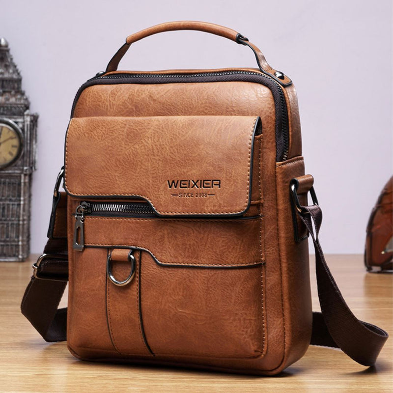 Bolsa Masculina Transversal de Couro Weixier