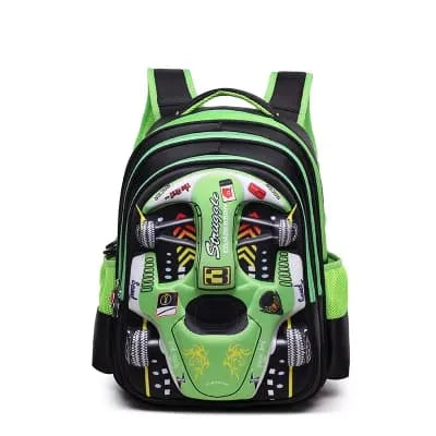 Mochila Escolar Infantil Carro de Corrida 3D