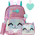 Mochila Infantil Para Meninas Com Lantejoulas - Kit Completo