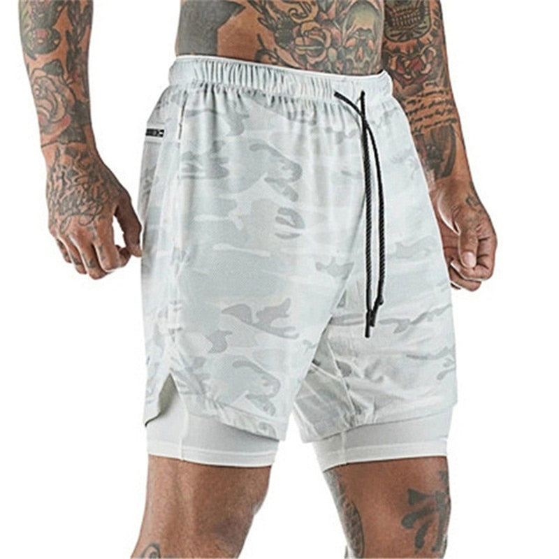 Short 2 em 1 Masculino Fitness - Bermuda Com Bolso