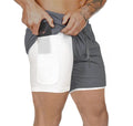 Short 2 em 1 Masculino Fitness - Bermuda Com Bolso