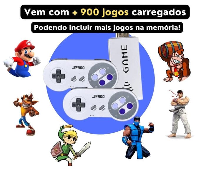 Super Game Retrô com 1500 jogos nostálgicos