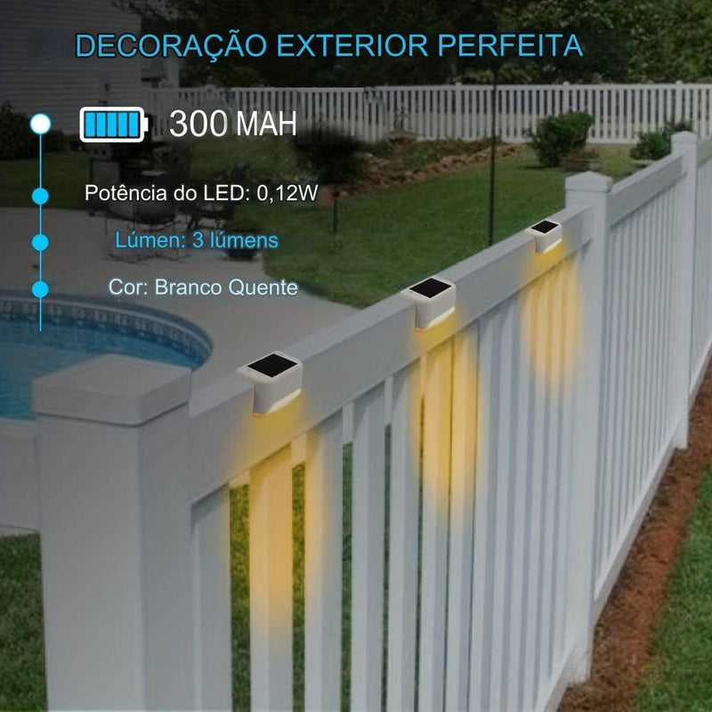 Kit Iluminação Solar à Prova d'Água para Jardim e Varanda